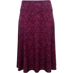 LuLaRoe Wine and Plum Floral A-Line Skirt